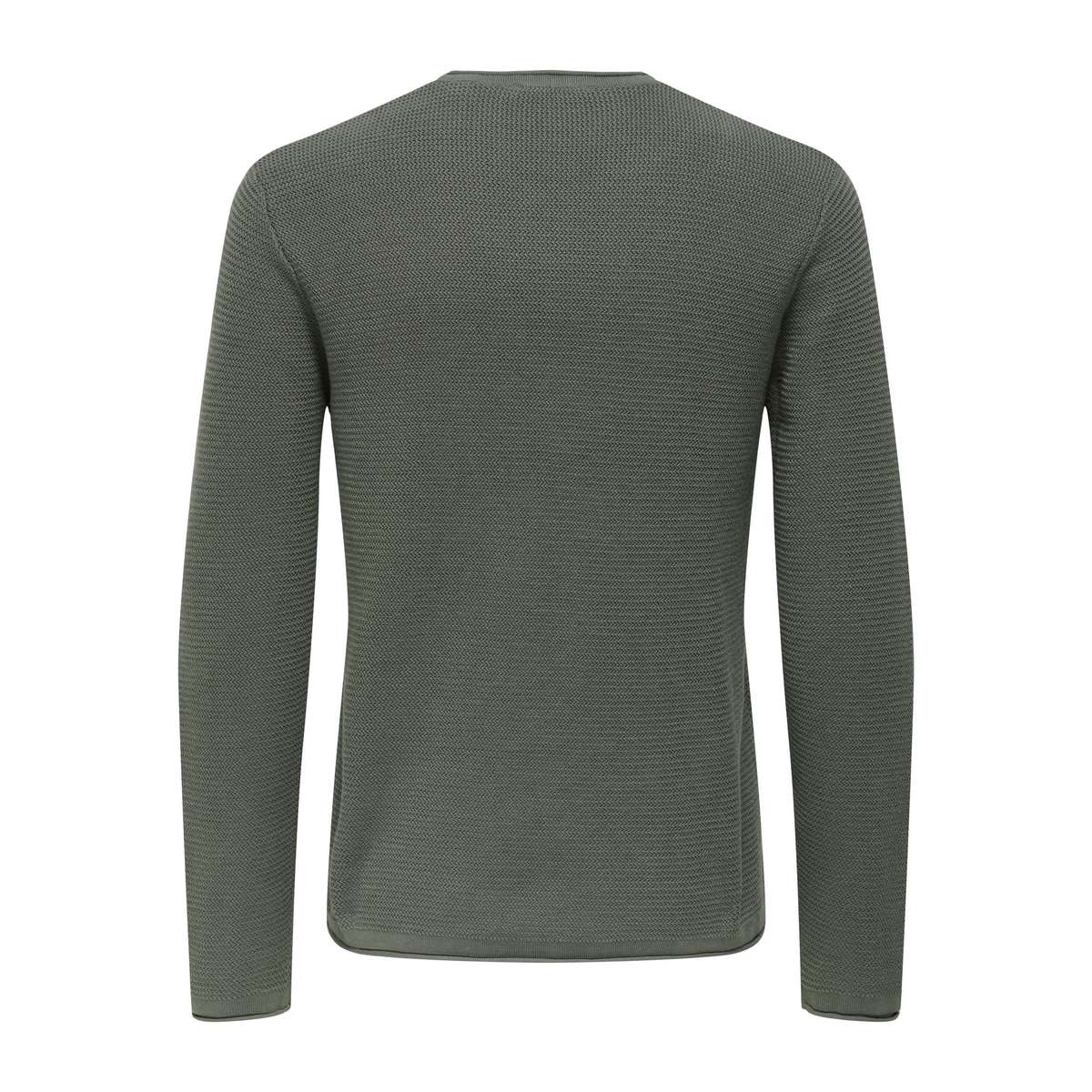 ONLY & SONS ERIC MEN΄S REGULAR FIT COTTON STRUCTURE CREW KNIT CASTOR GREY